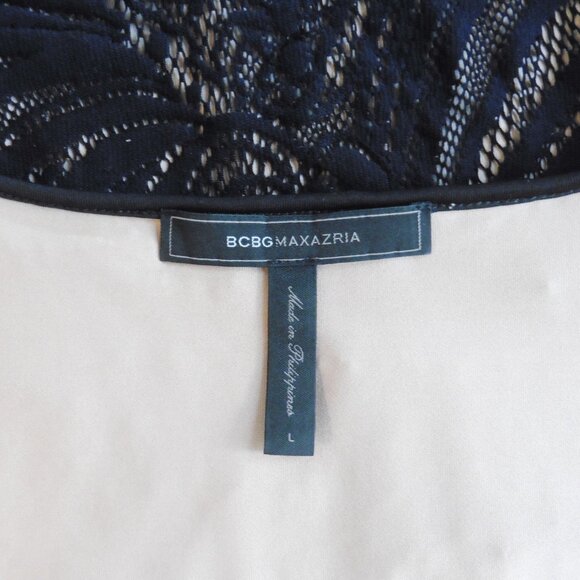 BCBGMaxAzria Black and Cream Long Sleeve Dress - Picture 3 of 8